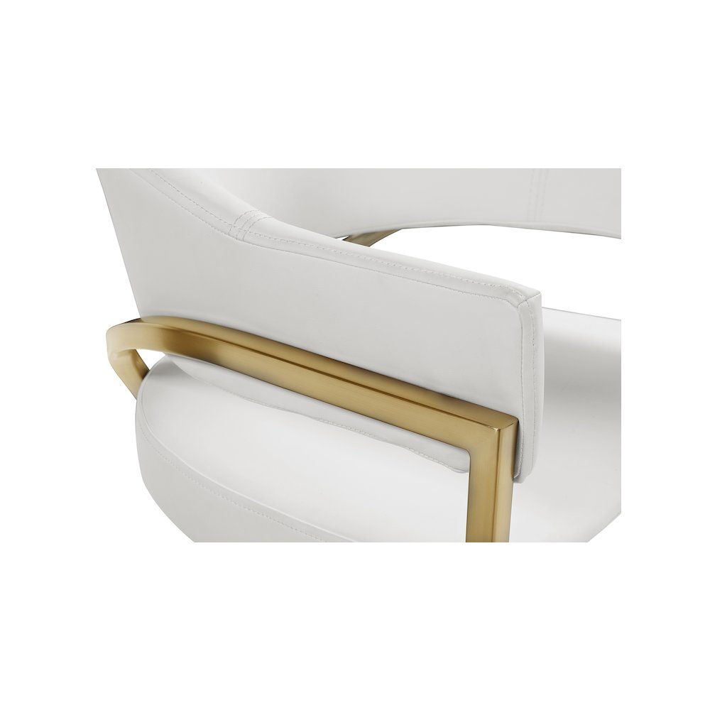 Madelyn Cream Vegan Leather Dining Chair, Set of 2