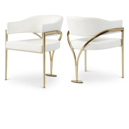 Madelyn Cream Vegan Leather Dining Chair, Set of 2