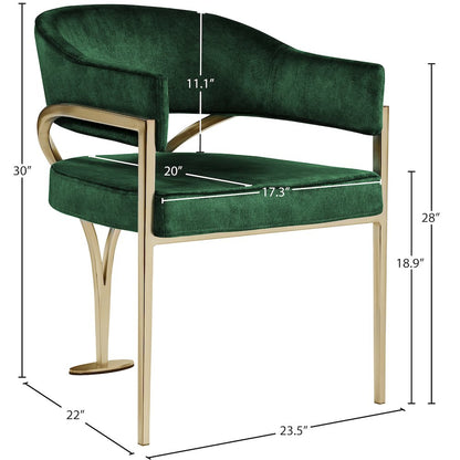 Madelyn Green Velvet Dining Chair, Set of 2