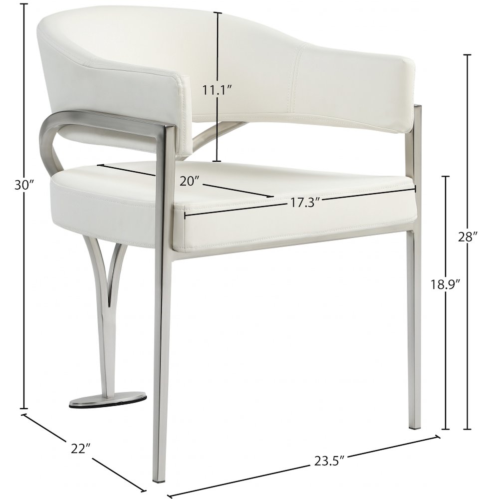 Madelyn Cream Vegan Leather Dining Chair, Set of 2