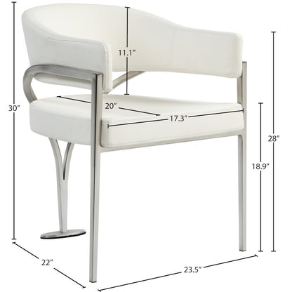 Madelyn Cream Vegan Leather Dining Chair, Set of 2