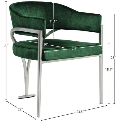 Madelyn Green Velvet Dining Chair, Set of 2