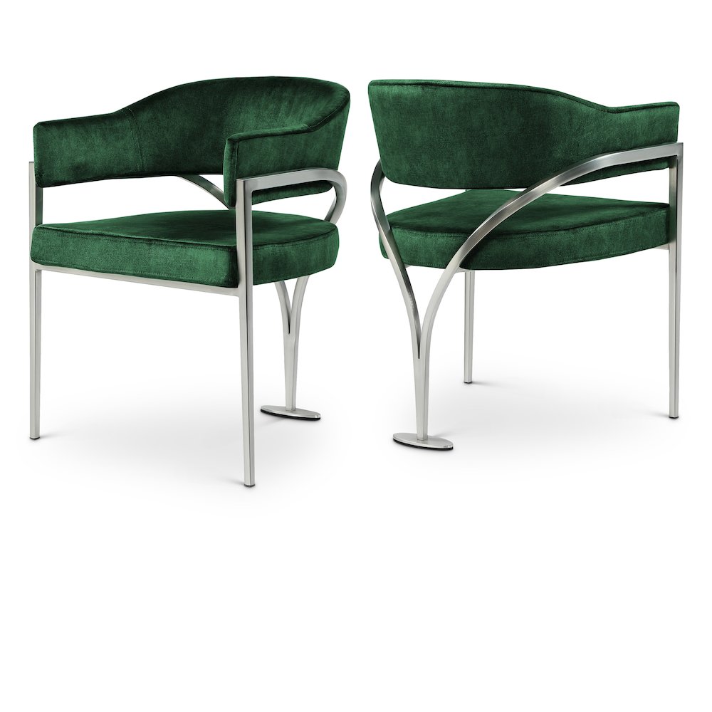 Madelyn Green Velvet Dining Chair, Set of 2