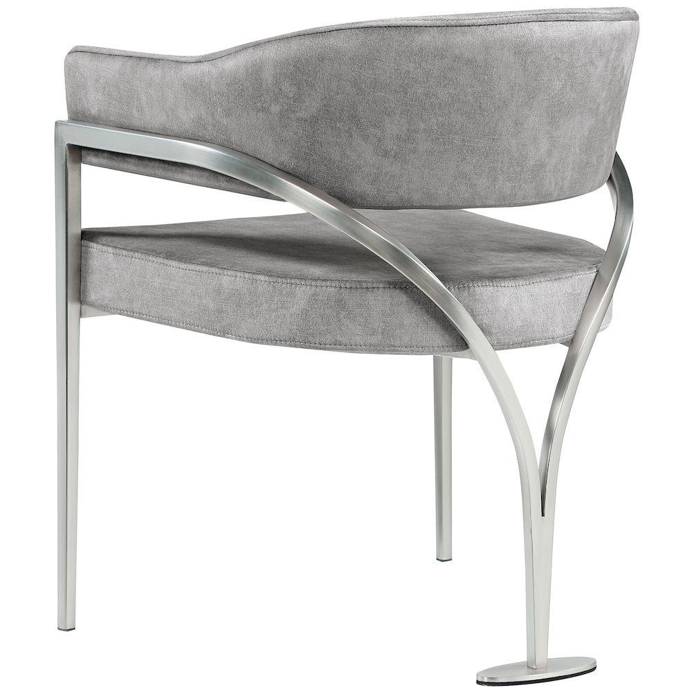 Madelyn Grey Velvet Dining Chair, Set of 2