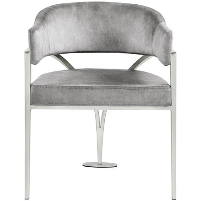 Madelyn Grey Velvet Dining Chair, Set of 2