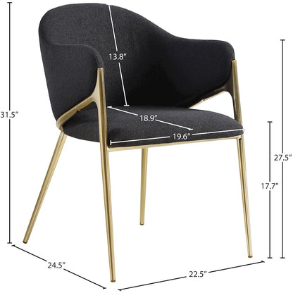 Nial Black Boucle Fabric Dining Chair, Set of 2