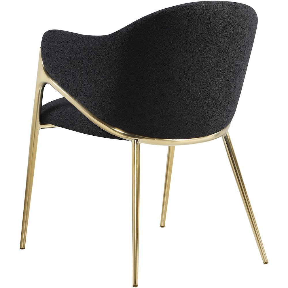 Nial Black Boucle Fabric Dining Chair, Set of 2