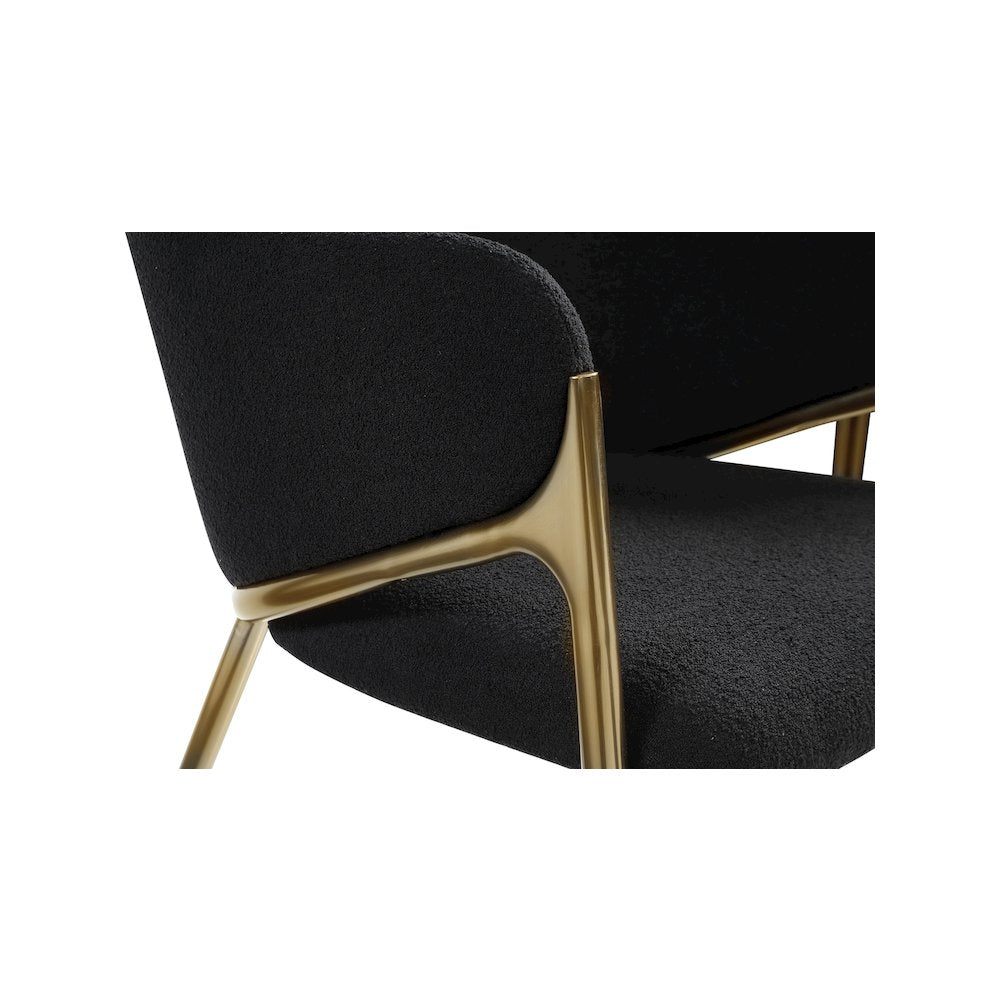 Nial Black Boucle Fabric Dining Chair, Set of 2