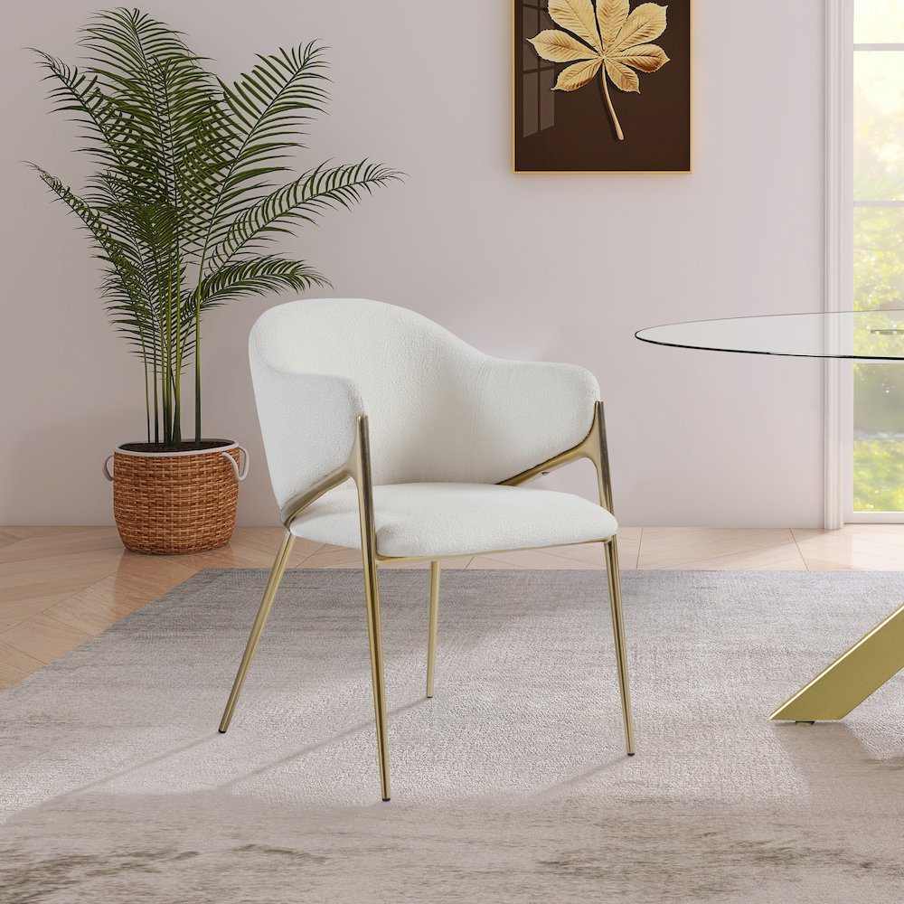 Nial Cream Boucle Fabric Dining Chair, Set of 2