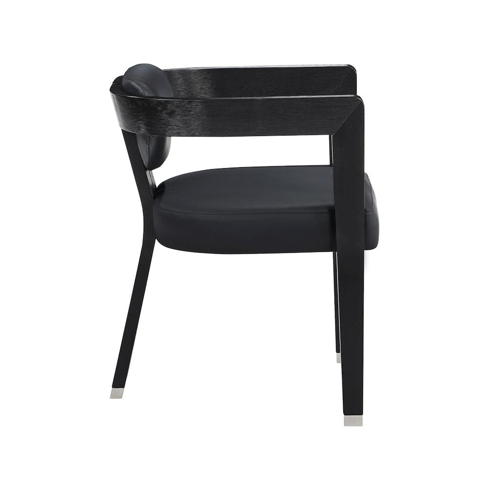 Carlyle Black Vegan Leather Dining Chair