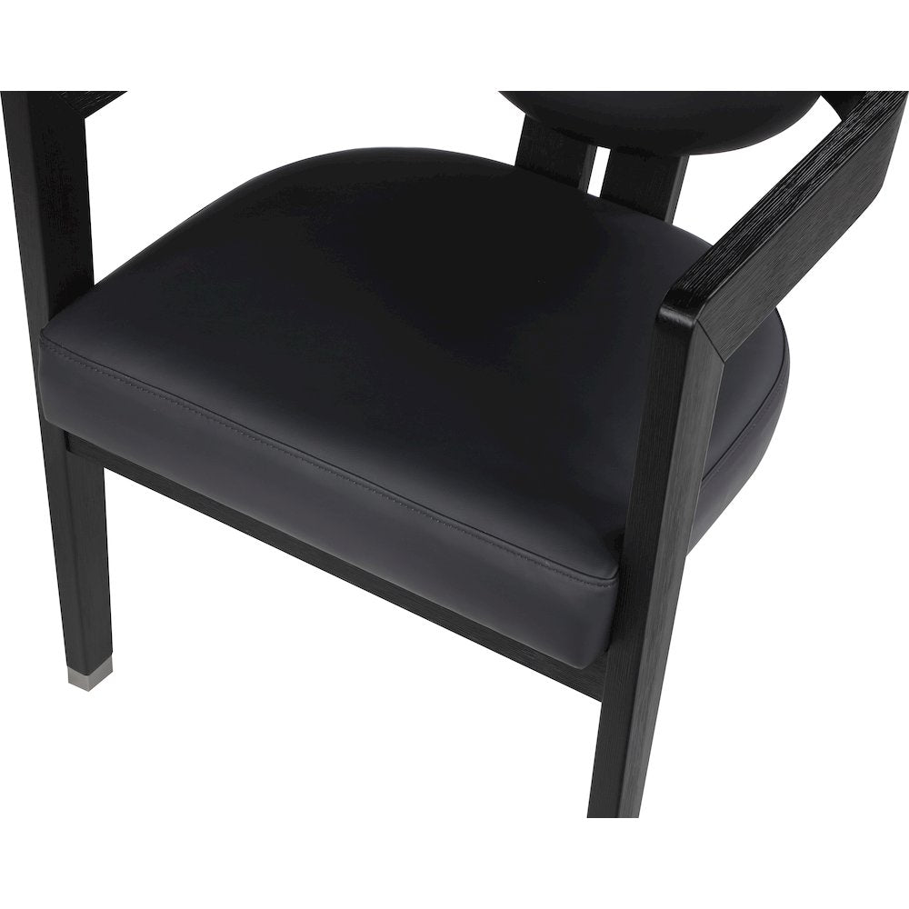 Carlyle Black Vegan Leather Dining Chair