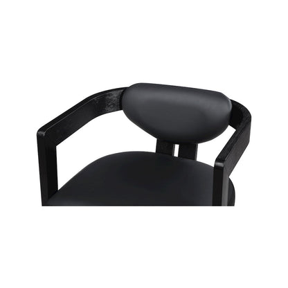 Carlyle Black Vegan Leather Dining Chair