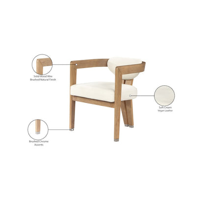 Carlyle Cream Vegan Leather Dining Chair