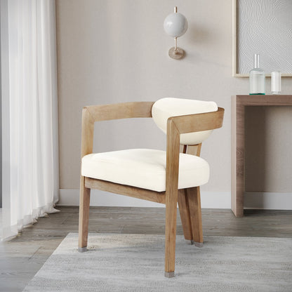 Carlyle Cream Vegan Leather Dining Chair