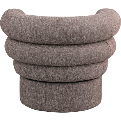 Valentina Brown Linen Textured Fabric Accent Swivel Chair