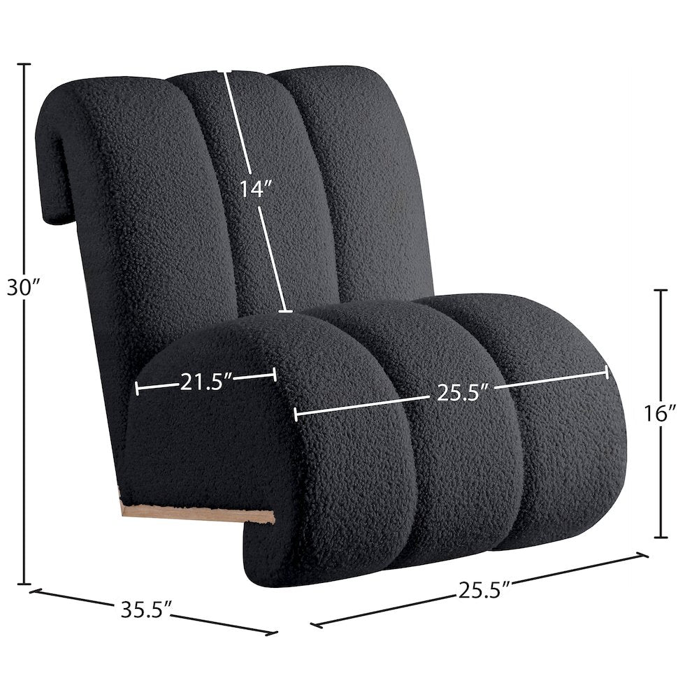 Swoon Black Faux Sheepskin Accent Chair