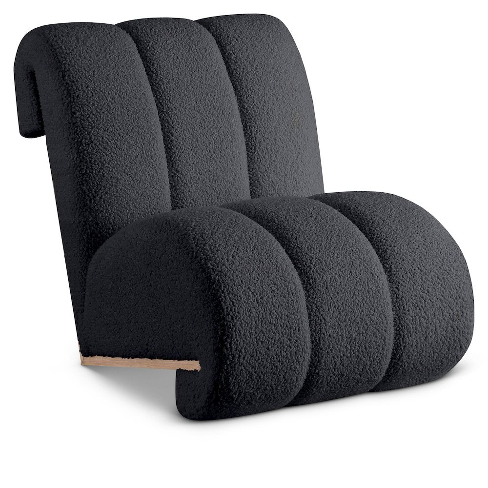 Swoon Black Faux Sheepskin Accent Chair
