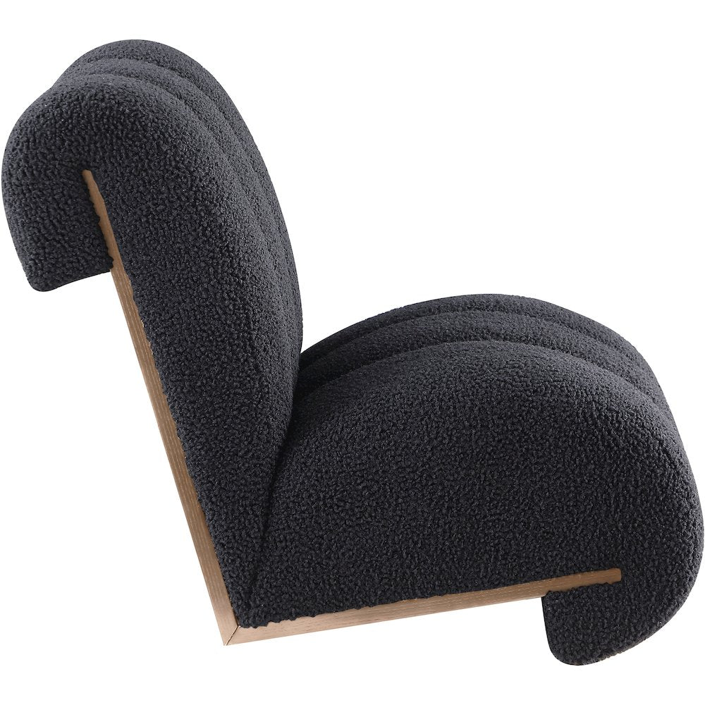 Swoon Black Faux Sheepskin Accent Chair