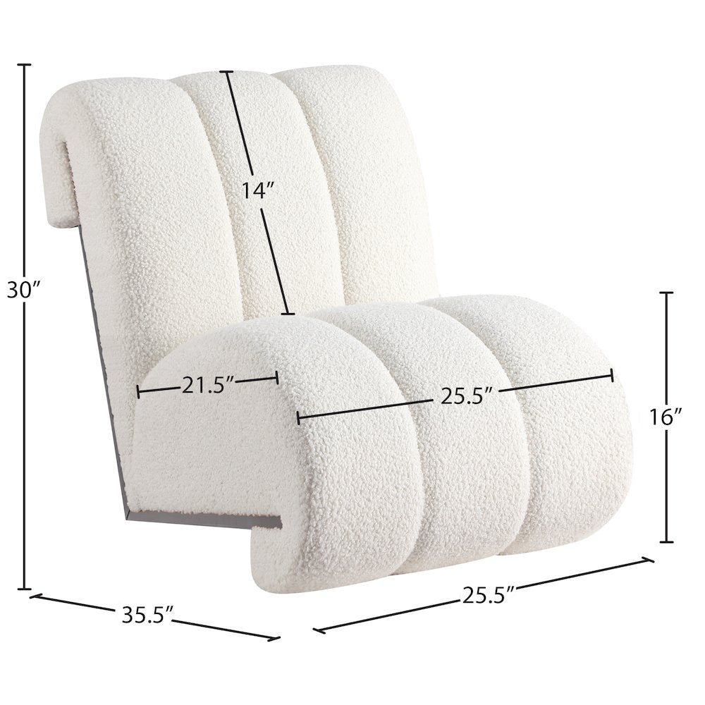 Swoon Cream Faux Sheepskin Accent Chair