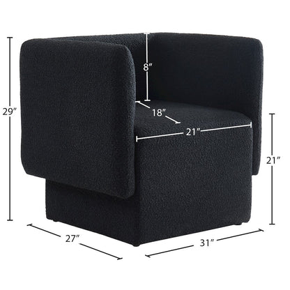 Vera Black Boucle Fabric Accent Chair
