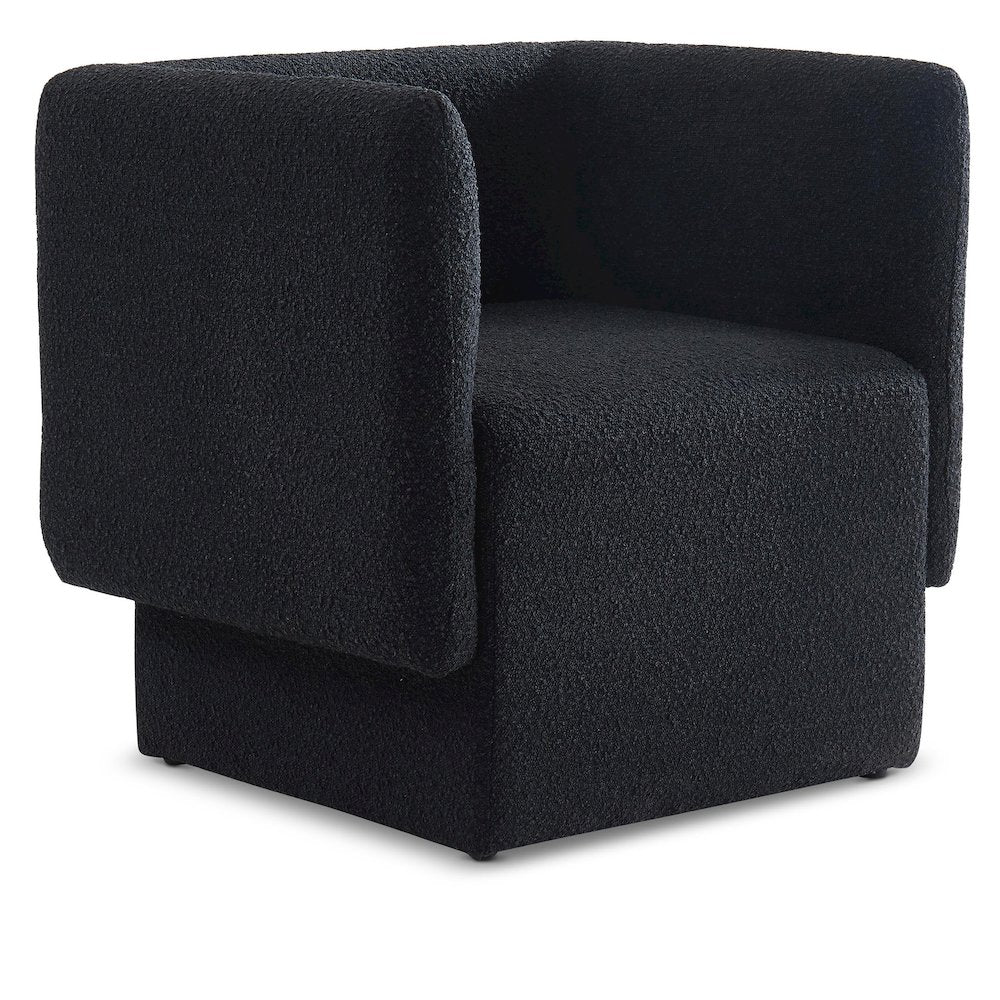 Vera Black Boucle Fabric Accent Chair