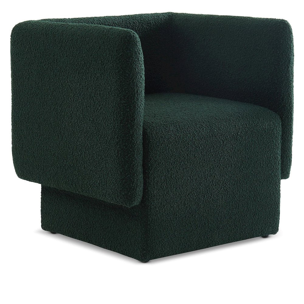 Vera Green Boucle Fabric Accent Chair