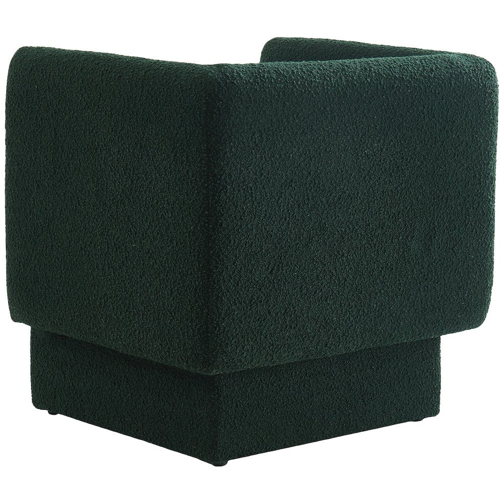 Vera Green Boucle Fabric Accent Chair