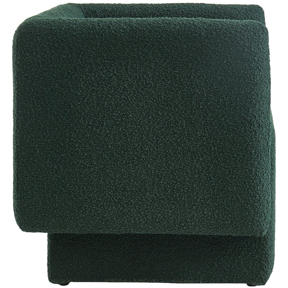 Vera Green Boucle Fabric Accent Chair
