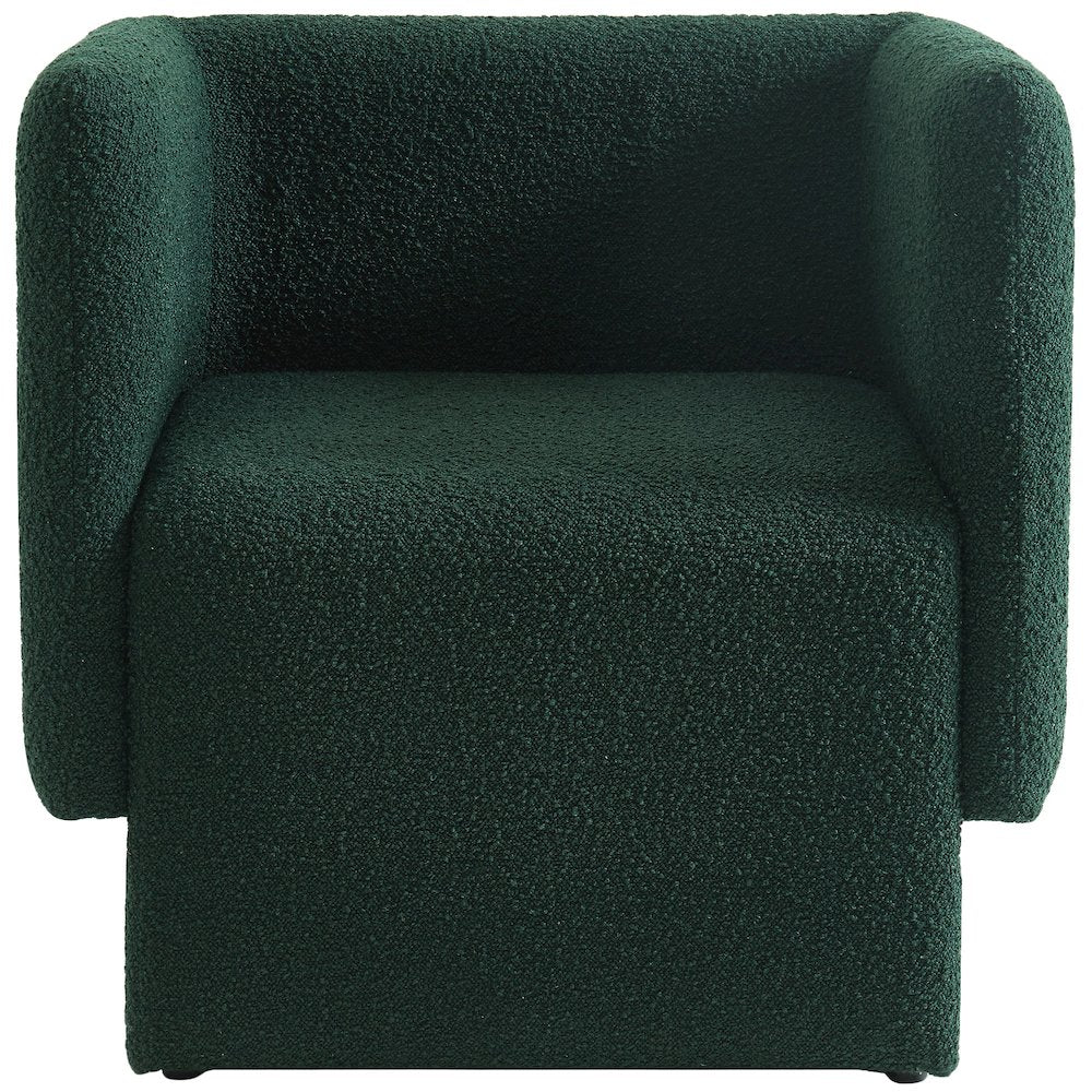 Vera Green Boucle Fabric Accent Chair