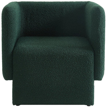 Vera Green Boucle Fabric Accent Chair
