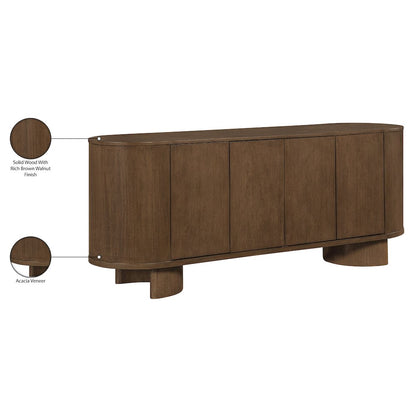 Caldra Brown Oak Veneer And Solid Wood Sideboard/Buffet