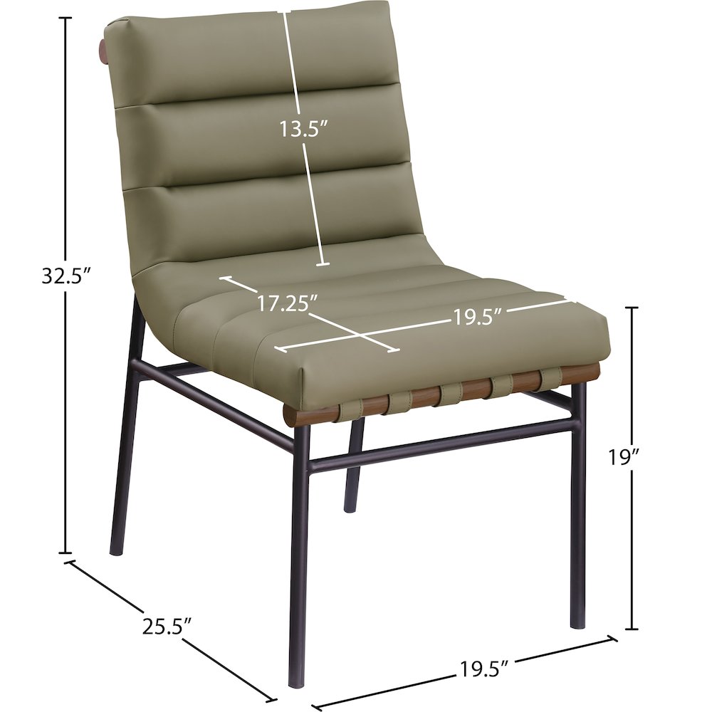 Burke Olive Vegan Leather Dining Chair, Set of 2
