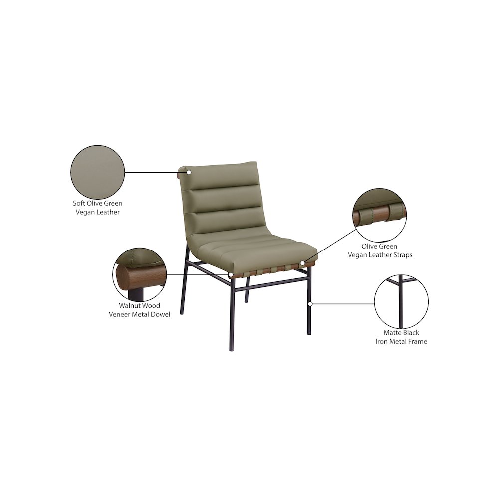 Burke Olive Vegan Leather Dining Chair, Set of 2