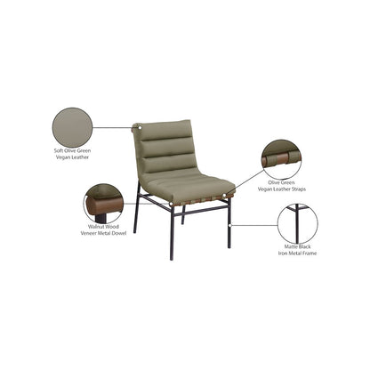 Burke Olive Vegan Leather Dining Chair, Set of 2