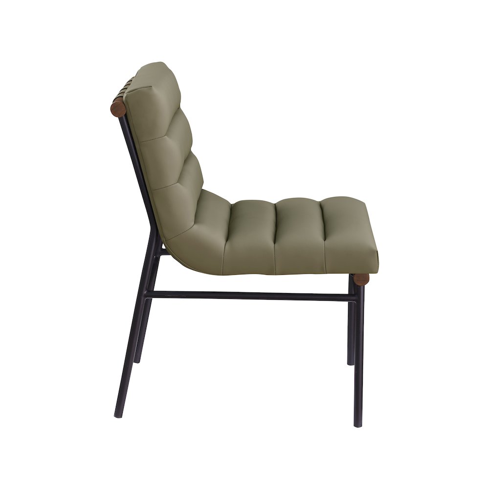 Burke Olive Vegan Leather Dining Chair, Set of 2