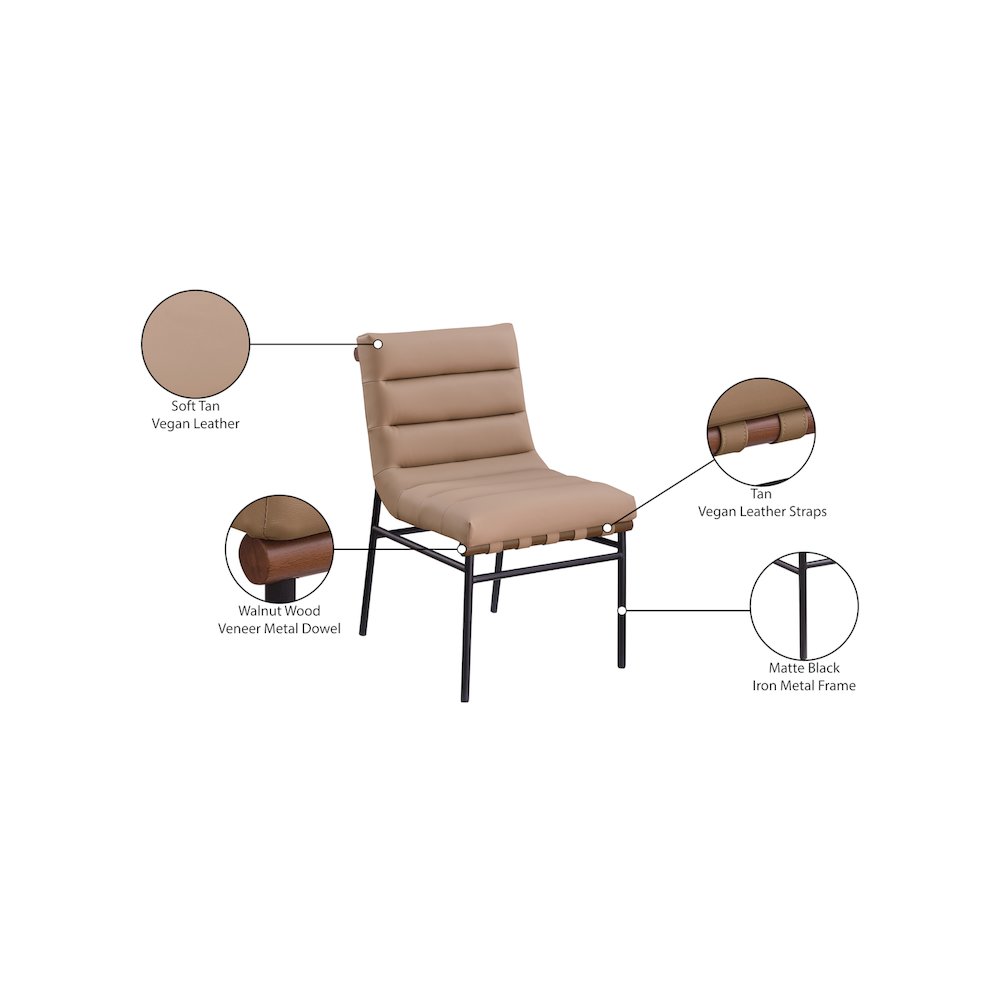 Burke Tan Vegan Leather Dining Chair, Set of 2