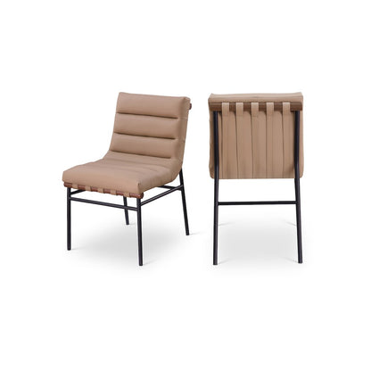 Burke Tan Vegan Leather Dining Chair, Set of 2
