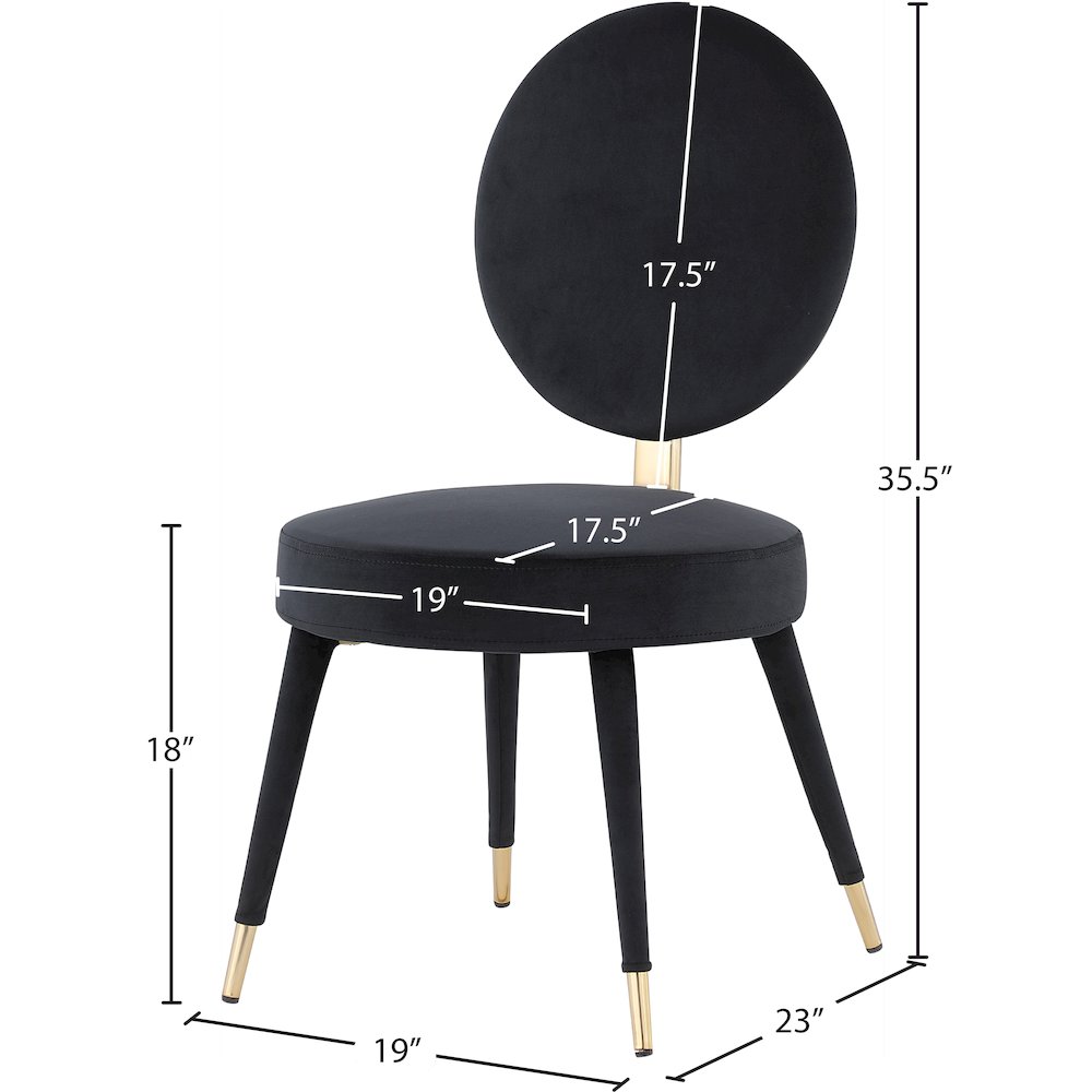 Brandy Black Velvet Dining Chair, Set of 2
