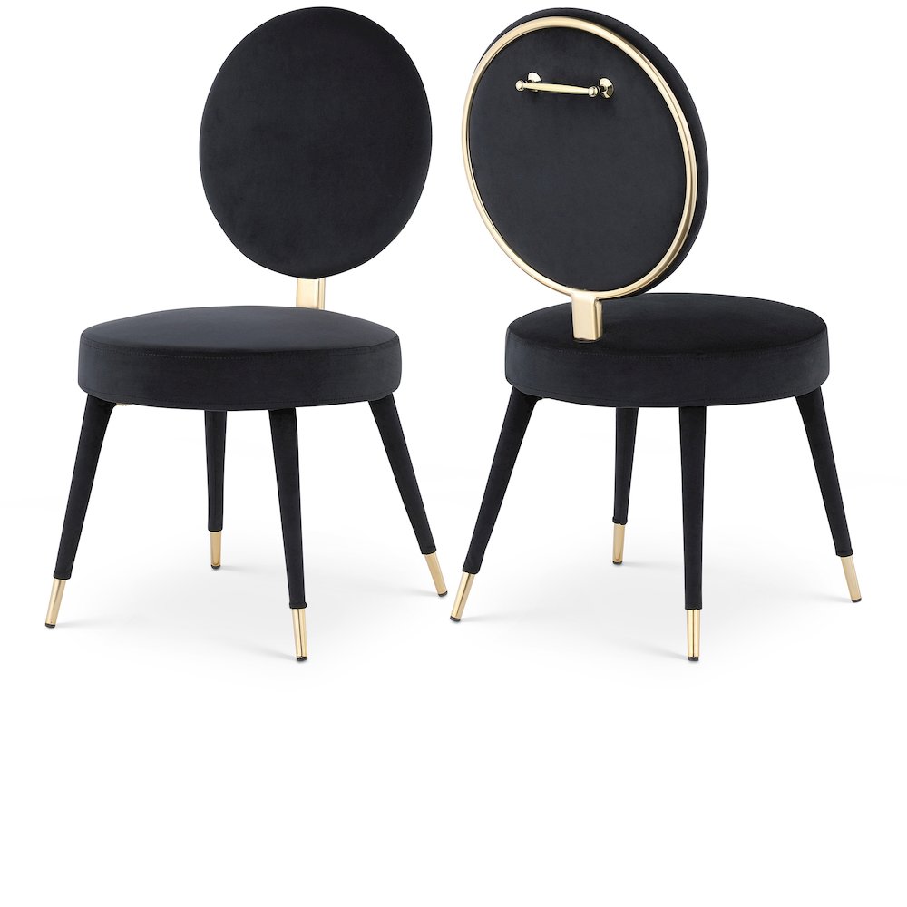 Brandy Black Velvet Dining Chair, Set of 2
