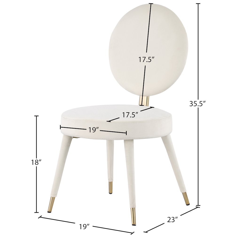 Brandy Cream Velvet Dining Chair, Set of 2