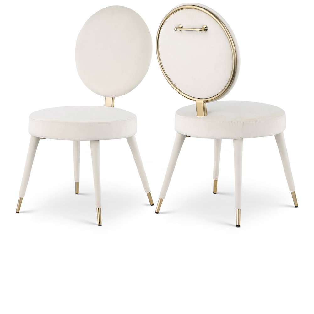 Brandy Cream Velvet Dining Chair, Set of 2