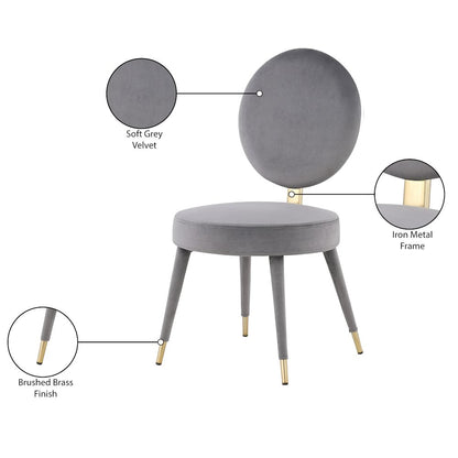 Brandy Grey Velvet Dining Chair, Set of 2