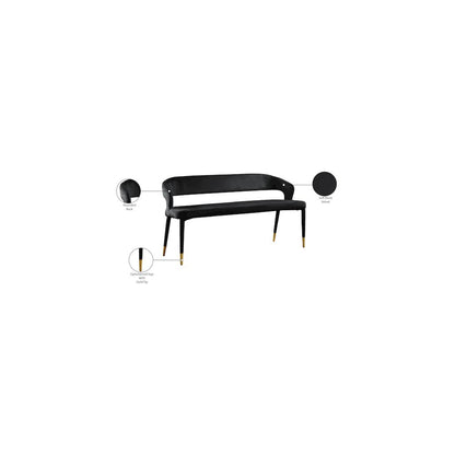 Destiny Black Velvet Bench