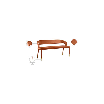 Destiny Cognac Velvet Bench