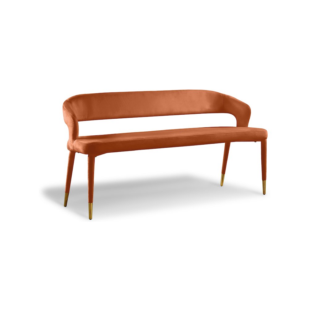 Destiny Cognac Velvet Bench
