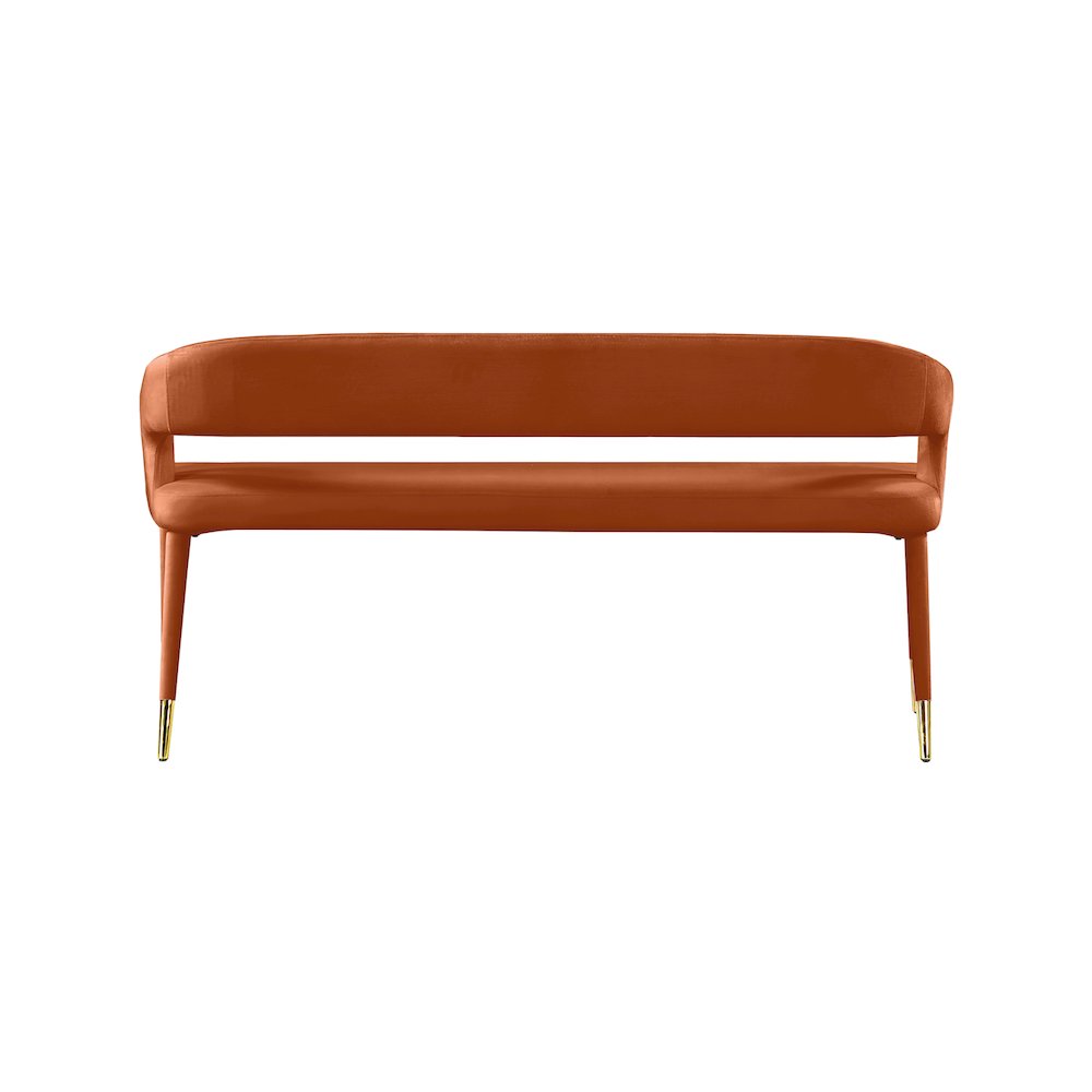 Destiny Cognac Velvet Bench