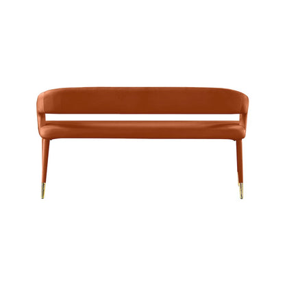 Destiny Cognac Velvet Bench