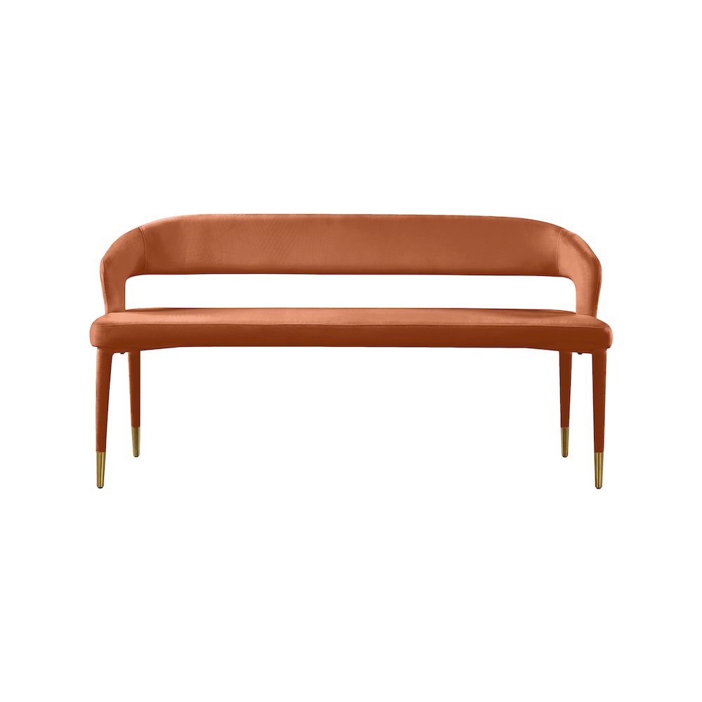 Destiny Cognac Velvet Bench