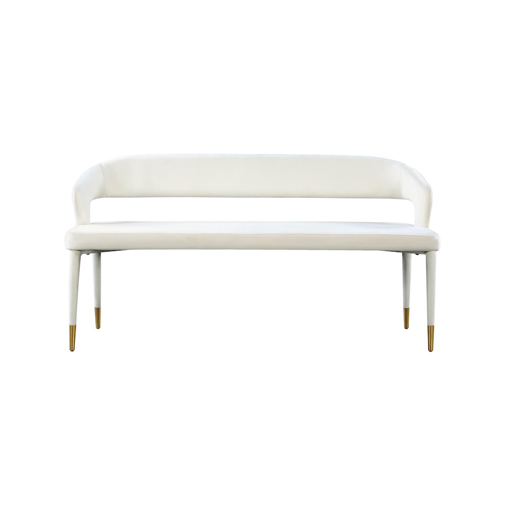 Destiny Cream Velvet Bench