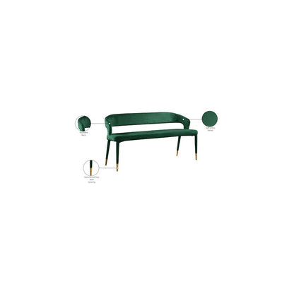 Destiny Green Velvet Bench